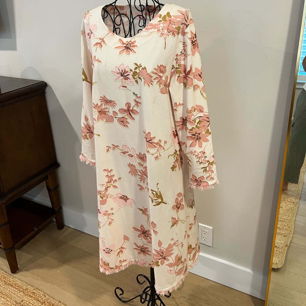 Ladies Spartina large long sleeve floral cotton dress